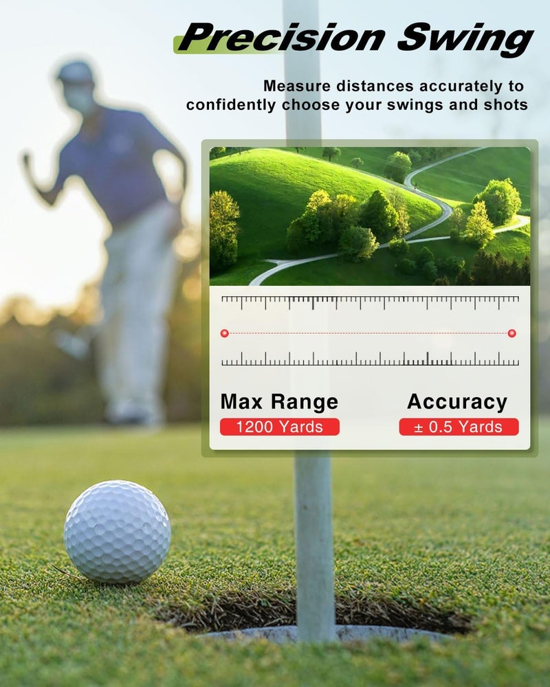 FCLPAN 1200 Yards Range Finder Golf, 7X Magnification Golf Rangefinder with Slope, Laser Range Finder with Flag Lock, 0.5 Yard Accuracy, Ideal Golf Accessories for Golfers & Hunting - Image 4